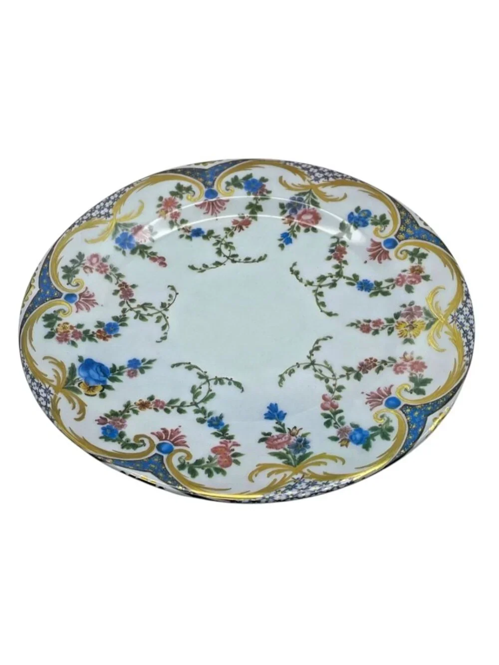2 Vtg Floral Elite Tin Plates Sevres Design 1760 Wallace Collection England 10